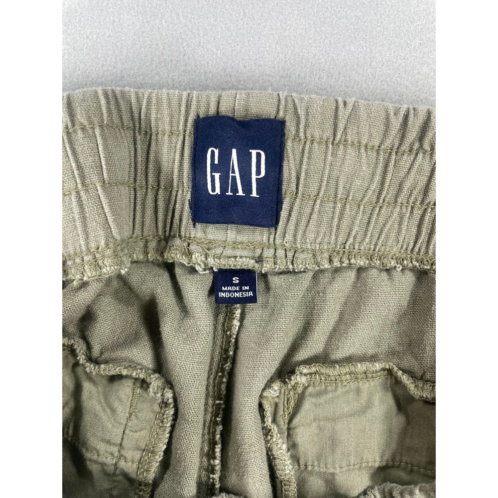Gap Women's Olive‎ Green Linen Blend Pull On Drawstring Shorts Size S 508575 - Picture 2 of 11